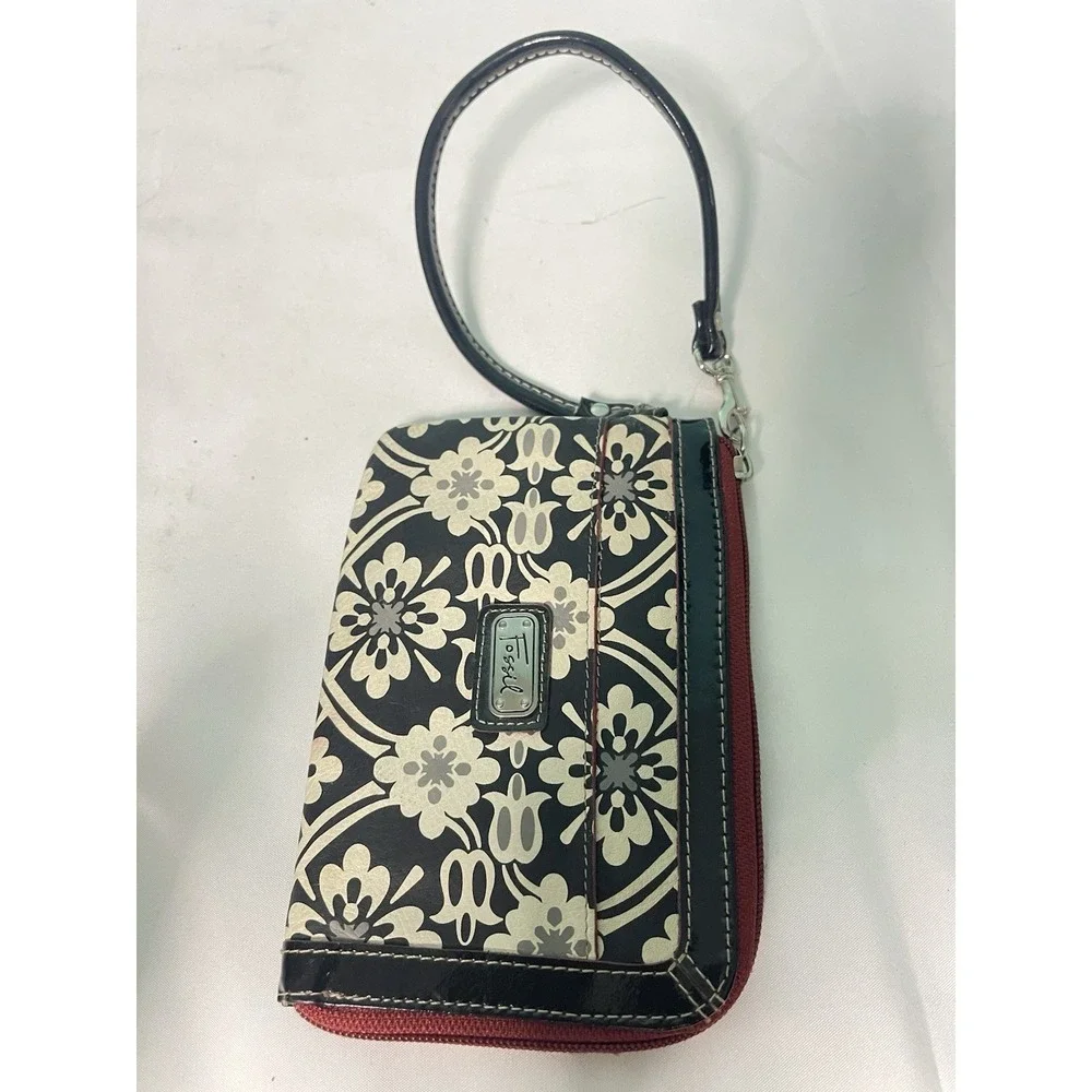 Fossil‎ Key Per Wristlet Canvas Floral Purse